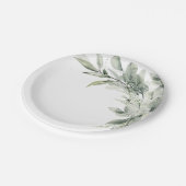 セージ緑ユーカリプトゥスミニマリスト結婚植物学 ペーパープレート (アングル)