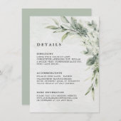 セージ緑ユーカリプトゥスミニマリスト結婚植物学 招待状 (正面/裏面)