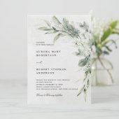 セージ緑ユーカリプトゥスミニマリスト結婚植物学 招待状 (スタンド正面)