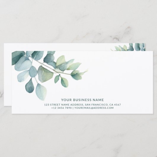 セージ緑ユーカリ最小主義ギフト証明書 (正面/裏面)