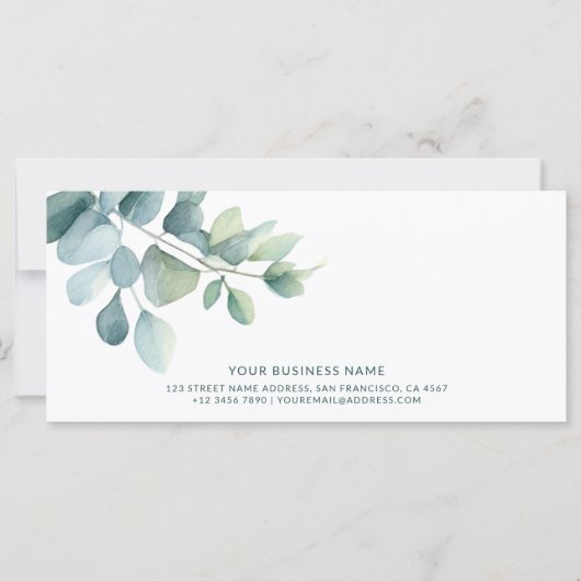 セージ緑ユーカリ最小主義ギフト証明書 (正面)