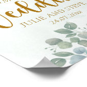 セージ緑ユーカリ水彩画ポスター ポスター (角)