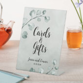 セージ緑ユーカリ注ウェディングカード&ギフト 台座サイン (インサイチュ)