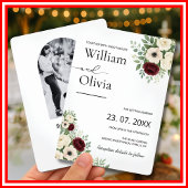 セージ緑ユーカリ緑の写真結婚の 招待状