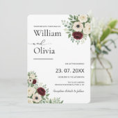 セージ緑ユーカリ緑の写真結婚の 招待状 (スタンド正面)