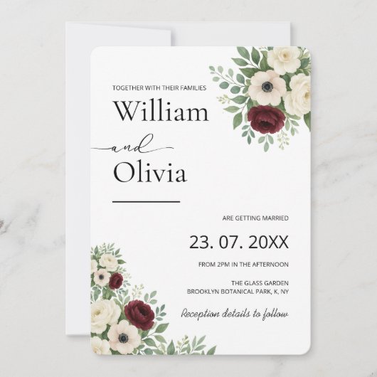 セージ緑ユーカリ緑の写真結婚の 招待状 (正面)