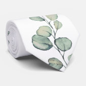 セージ緑ユーカリ緑の白結婚色 ネクタイ (ロール)