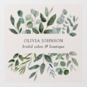 セージ緑ユーカリ緑の離れ扉 ウィンドウサイン (シート)