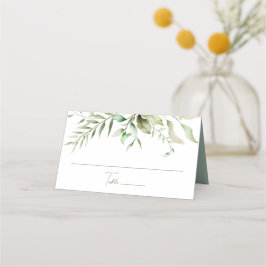 セージ緑ユーカリ葉植物結婚の プレイスカード