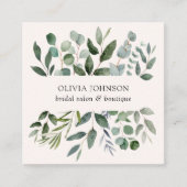 セージ緑ユーカリ離れスクエア名刺 スクエア名刺 (正面)