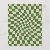 セージ緑レトロの歪みチェッ市松模様にク (裏面)