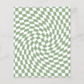 セージ緑レトロの歪みチェッ市松模様にク (正面)