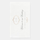 セージ緑ロマンチッククラシック金ゴールド結婚モノグラム (正面)