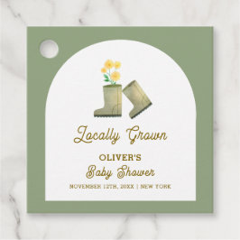 セージ緑ローカル成長フローラブーツ赤ちゃんシャワー フェイバータグ