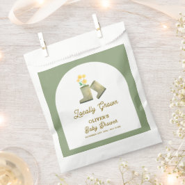 セージ緑ローカル成長フローラブーツ赤ちゃんシャワー フェイバーバッグ