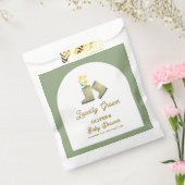 セージ緑ローカル成長フローラブーツ赤ちゃんシャワー フェイバーバッグ (封をした状態)