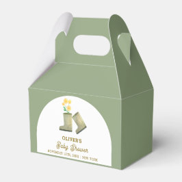 セージ緑ローカル成長フローラブーツ赤ちゃんシャワー フェイバーボックス