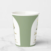 セージ緑ローカル成長フローラブーツ赤ちゃんシャワー 紙コップ (左)