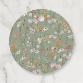 セージ緑ワイルドフラワーボホベイビーシャワーありがとう フェイバータグ (裏面)