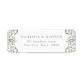 セージ緑ヴィンテージフレームエレガント差出人住所 ラベル (正面)