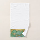 セージ緑大理石金ゴールドバスルーム用タオルセット バスタオルセット (ハンドタオル)