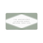 セージ緑層幾何差出人住所 ラベル (正面)