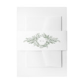 セージ緑植物性リースモノグラム結婚ス 招待状ベリーバンド (正面例)