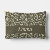 セージ緑植物花エレガント類 アクセサリーポーチ (正面)