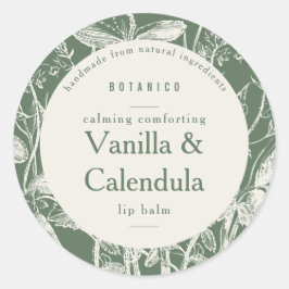 セージ緑植物花モダン小製品 ラウンドシール