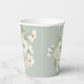 セージ緑水カラーフローラデイジー 紙コップ (右)