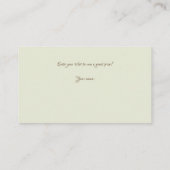 セージ緑水カラーブライダルシャワーラッフル エンクロージャーカード (裏面)