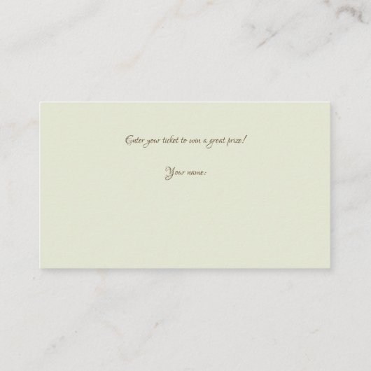 セージ緑水カラーブライダルシャワーラッフル エンクロージャーカード (裏面)