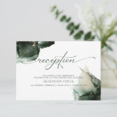 セージ緑水カラー抽象芸術招待状 招待状 (スタンド正面)