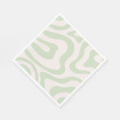 セージ緑液体スワール溝状ストライプY2Kパターン スタンダードランチョンナプキン (角)