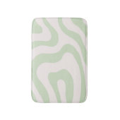 セージ緑液体スワール溝状ストライプY2Kパターン バスマット (正面縦)