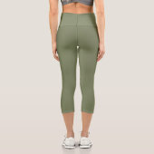 セージ緑無地の色 カプリレギンス (裏面)
