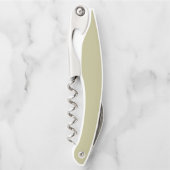 セージ緑無地の色 |クラシック |エレガント | ソムリエナイフ (正面)
