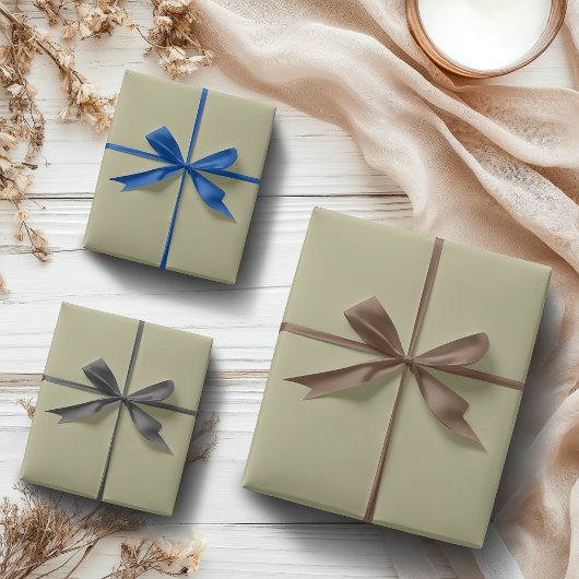 セージ緑無地の色 |クラシック |エレガント | ラッピングペーパーシート