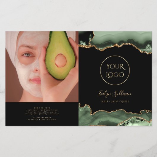 セージ緑瑪瑙2折パンフレット (正面)