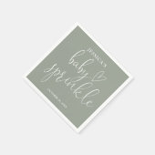 セージ緑男女兼用ベビー散水シャワー スタンダードカクテルナプキン (角)