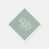 セージ緑男女兼用赤ちゃんシャワーナプキン スタンダードカクテルナプキン (角)