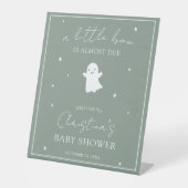 セージ緑男女兼用赤ちゃんシャワー歓迎サイン 台座サイン (正面)