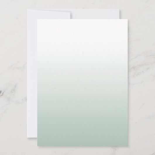 セージ緑結婚の花 招待状 (裏面)