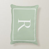 セージ緑縁どモノグラムアクセント枕 アクセントクッション (裏面(縦))