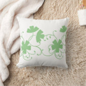 セージ緑色の花柄 クッション (ブランケット)