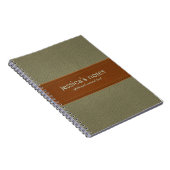 セージ緑茶ヴィンテージ革 ノートブック (右側)