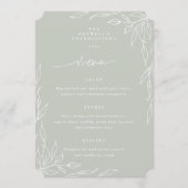 セージ緑葉のモチーフ感謝祭ディナー メニュー (正面)