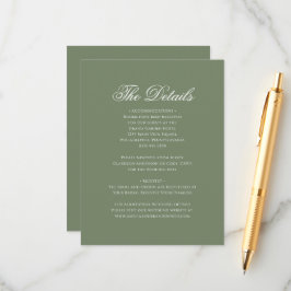 セージ緑葉モノグラム結婚クレストの詳細 エンクロージャーカード