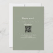 セージ緑葉モノグラムQRコード結婚ズ 招待状 (裏面)