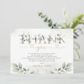 セージ緑葉ユーカリ結婚スサンキューカード 招待状 (スタンド正面)